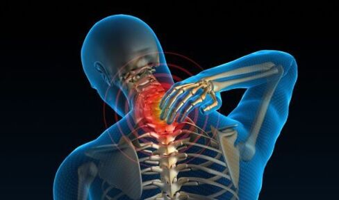 pain in the cervical vertebrae with osteochondrosis