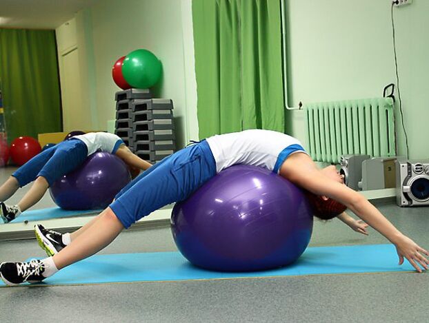 Fitball exercises for the treatment of osteochondrosis